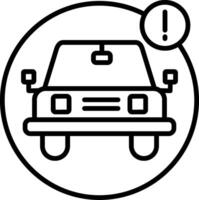 A car with a stop sign in a circle vector