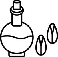 A bottle of perfume and beans on a white background vector