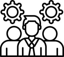A group of people with gears on their heads vector