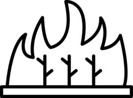 Fire icon with trees on it vector