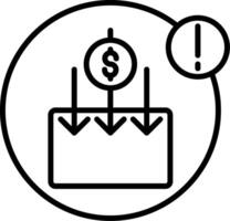 A black and white icon of a cake with a dollar sign vector