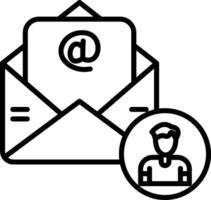 Email icon with a person in the middle vector