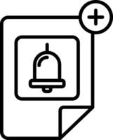 A bell icon with a plus sign on it vector