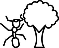 Ant and tree coloring pages vector