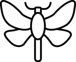 A black and white outline of a butterfly vector