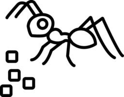 A black and white ant with a square in front of it vector