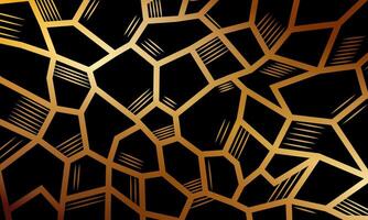 Abstract mosaic geometric pattern gold and black background. luxury futuristic polygonal. vector