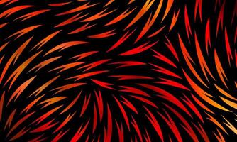 Abstract red fur texture pattern on black background. curve motion. vector