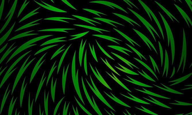 Abstract green fur texture pattern on black background. modern style.