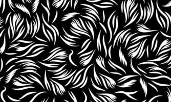Abstract black and white groovy doodle floral hand drawn minimal style. curve lines pattern. vector