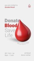 Simple White Blood Donor Invitation Instagram Story Template