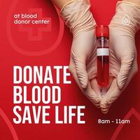 Red Blood Donor Invitation Instagram Post Template