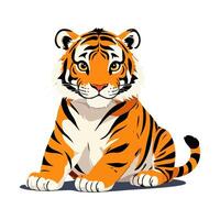 Cute happy tiger cub smiling vector