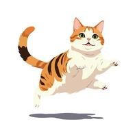Playful orange tabby cat leaping in joy vector