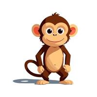 Cute cartoon monkey smiling and posing vector