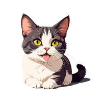 Happy little cat with tongue out vector