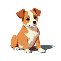 Cute puppy sitting and smiling vector