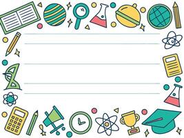 Back to School Stationery Note Border Design vector