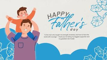 Blue Illustration Father's Day Twitter Post template