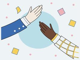 High Five Diverse Hands Unity Friendship Teamwork Collaboration vector