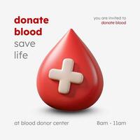 Simple White Blood Donor Invitation Instagram Post Template