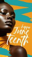 Blue and Yellow Juneteenth Instragram Story Template