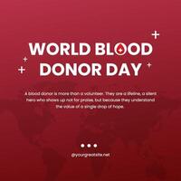 Red White Simple World Blood Donor Day Instagram Post template