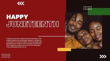 Modern Red and Black Juneteenth Twitter Post template