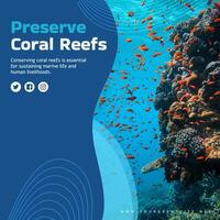 Preserve Coral Reefs Instagram Post template