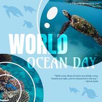 World Ocean Day Instagram Post template
