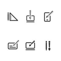 Minimal design tool icons for digital and graphic art vector