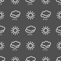 Seamless weather pattern with sun and cloud icons vector