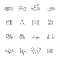 Construction and architecture outline icon set vector