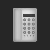 Gray landline telephone with numeric keypad and display on dark background vector