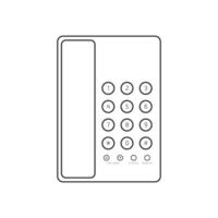 Line art illustration of a landline telephone with numeric keypad vector