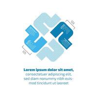 Abstract geometric infographic with four arrows and placeholder text vector