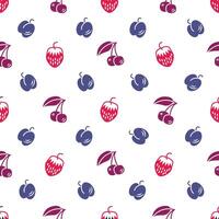 Seamless pattern with colorful berries on white background vector