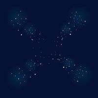 Star cluster shape on dark night background, glowing cosmic design vector