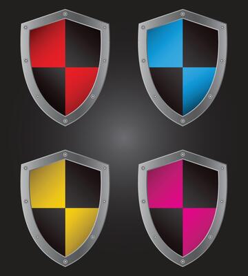 Shield Shape illus Gradient. Sheild security and guarantee safe and elegeant symbol design element and shape illustration