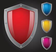 Shield Shape with Silver Gradient. Sheild security and guarantee safe and elegeant symbol design element and shapes vector