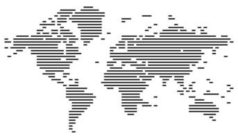 World map in line shape. Highlighting continents with elegance, dotted world map is perfect for atlas concepts, global design, and infographic visual storytelling. Dotted infographic line shape map vector