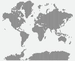 Abstract line shape world map. A stylized line shape world map design representing national borders and continents. World map brings clarity to global geography in modern graphic format. vector