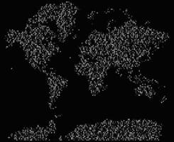 Realistic dotted world map. A global dotted world map in a clean design showcasing international geography. The dotted world map is a digital asset for maps, atlases, and data visuals. vector