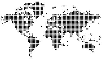 Dotted world map in squire shape. Geography made stylish with this dotted world map. It combines an abstract outlook with practical use for digital, educational, and visual design work. vector