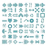 Hand drawn arrow. Arrows collection of various curve vertical and horizontal arrow line shape. Modern arrow isolated set . Various simple line shape arrow collection. Arrow illustration vector