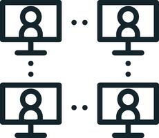Smart city concept with people communicating through computers vector