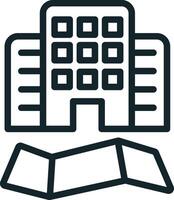 Modern cityscape with skyscraper standing on map representing smart city concept vector