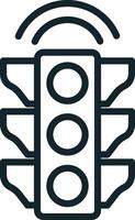 Smart traffic light sending signals for intelligent traffic management system vector