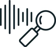 Magnifying glass analyzing smart city data stream vector