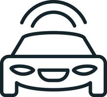 Smart car connecting to network showing artificial intelligence vector